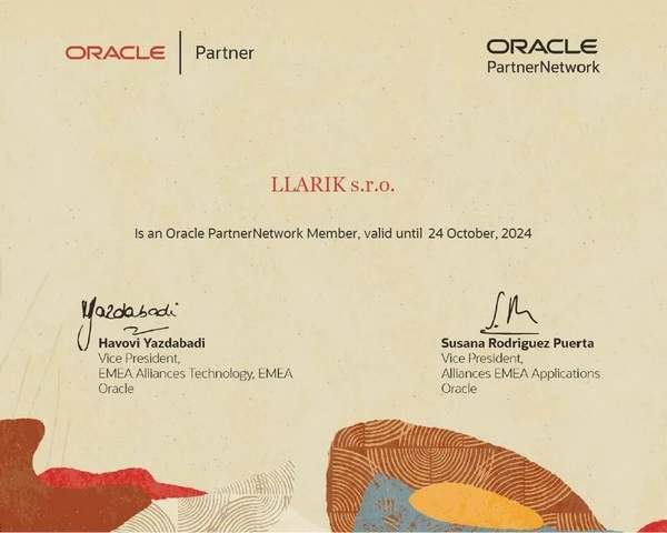 Oracle partner certifikát